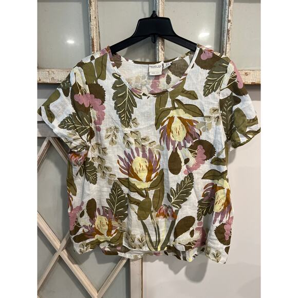 Rachel Zoe size 1X linen popover blouse top - Picture 1 of 2